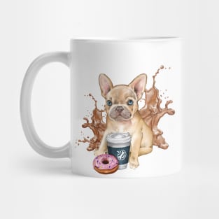 Bulldog puppy and coffee Mug